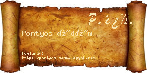 Pontyos Ádám névjegykártya